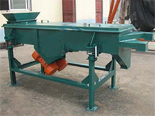 碳鋼加裝料斗的雙層直線振動篩。