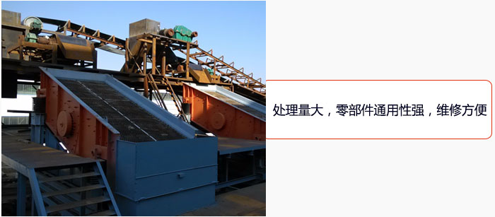 圓振動篩處理量大，零部件通用性強，維修方便。
