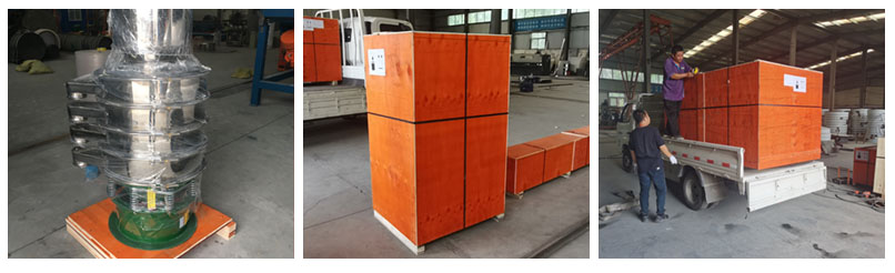 全不銹鋼振動(dòng)篩包裝，裝箱，裝車(chē)。