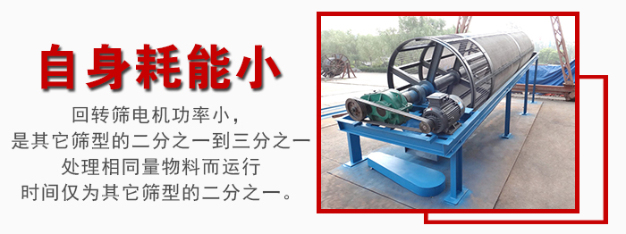 滾筒篩耗能小，使用壽命長，維修方便