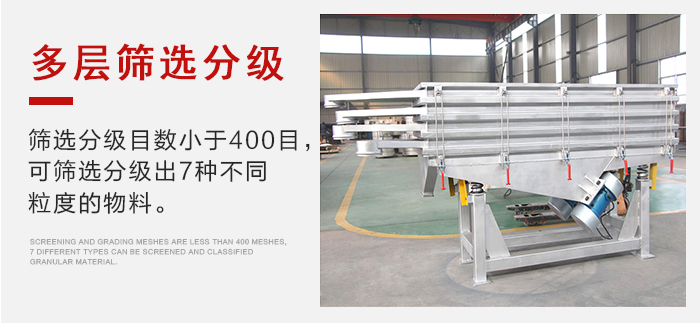 石子振動篩多層篩選分級能夠同時篩分2-7種物料。