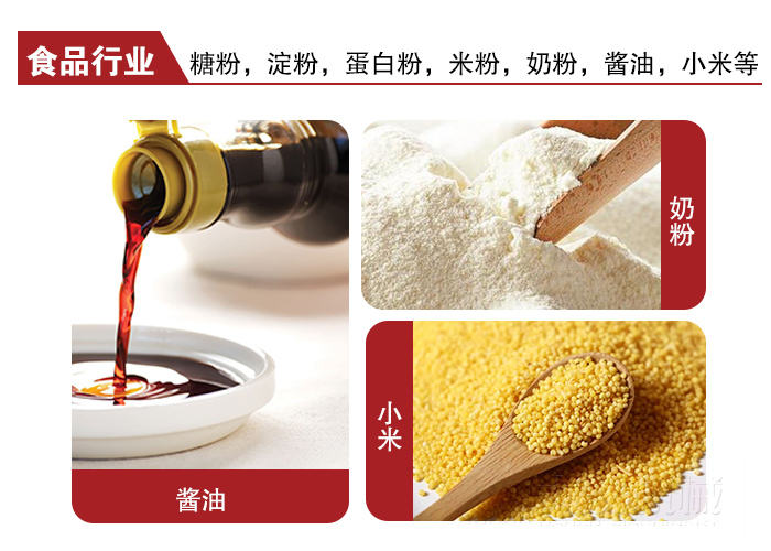 全不銹鋼食品振動篩可用于糖粉，小米，淀粉，蛋白粉，米粉，奶粉，醬油等物料